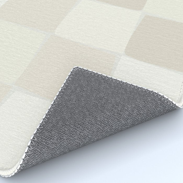 Neutral Minimal Flux Check Irregular Organic Grid Pattern in Pale Beige and Cream Tones Rug Gallery Image 4