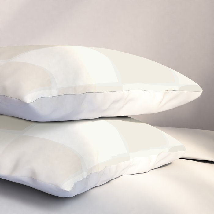 Neutral Minimal Flux Check Irregular Organic Grid Pattern in Pale Beige and Cream Tones Pillow Sham Gallery Image 3