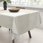 Neutral Minimal Flux Check Irregular Organic Grid Pattern in Pale Beige and Cream Tones Tablecloth Gallery Image 3