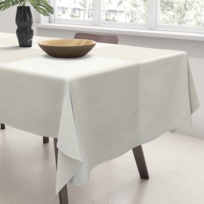 Neutral Minimal Flux Check Irregular Organic Grid Pattern in Pale Beige and Cream Tones Tablecloth Gallery Image 3