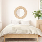 Neutral Minimal Flux Check Irregular Organic Grid Pattern in Pale Beige and Cream Tones Duvet Cover Gallery Image 3