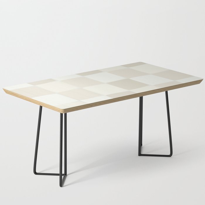 Neutral Minimal Flux Check Irregular Organic Grid Pattern in Pale Beige and Cream Tones Coffee Table Gallery Image 1