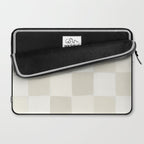 Neutral Minimal Flux Check Irregular Organic Grid Pattern in Pale Beige and Cream Tones Laptop Sleeve Gallery Image 2
