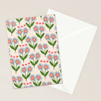 Blue and Green Daisy Floral Garden  Stationery Card Gallery Image 2
