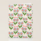 Blue and Green Daisy Floral Garden  Stationery Card Gallery Image 2
