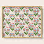 Blue and Green Daisy Floral Garden  Serving Tray Gallery Image 1