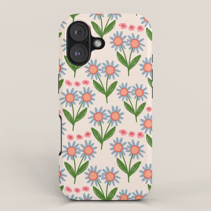 Blue and Green Daisy Floral Garden  iPhone Case Gallery Image 1