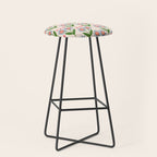 Blue and Green Daisy Floral Garden  Stool Gallery Image 1