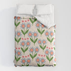 Blue and Green Daisy Floral Garden  Comforter Gallery Image 6