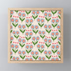 Blue and Green Daisy Floral Garden  Mini Art Print Gallery Image 1