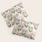 Blue and Green Daisy Floral Garden  Pillow Sham Gallery Image 3