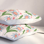 Blue and Green Daisy Floral Garden  Pillow Sham Gallery Image 3
