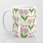 Blue and Green Daisy Floral Garden  Coffee Mug Gallery Image 3