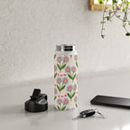 Blue and Green Daisy Floral Garden  Water Bottle Gallery Image 4