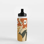 retro checkered flower pot Water Bottle Gallery Image 2