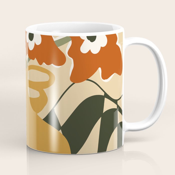 retro checkered flower pot Coffee Mug Gallery Image 1
