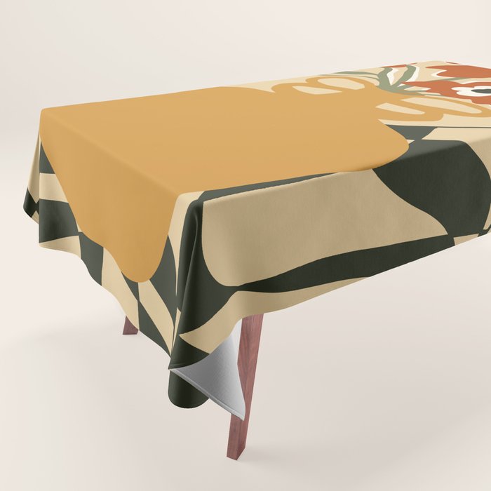 retro checkered flower pot Tablecloth Gallery Image 1