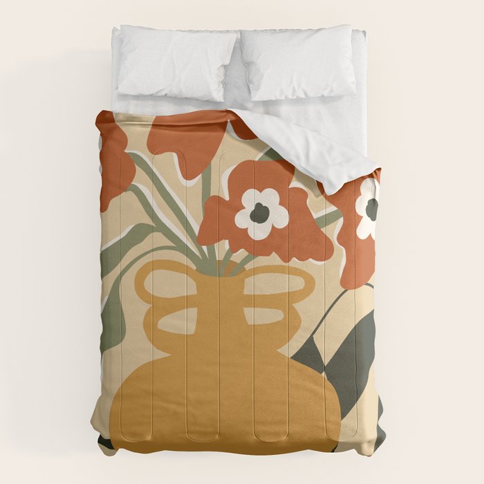 retro checkered flower pot Comforter Gallery Image 6