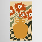 retro checkered flower pot Tablecloth Gallery Image 2