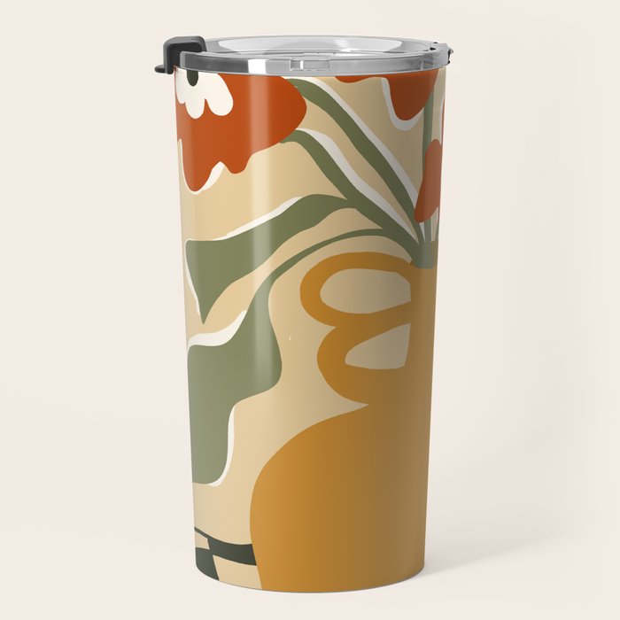retro checkered flower pot Travel Mug Gallery Image 3