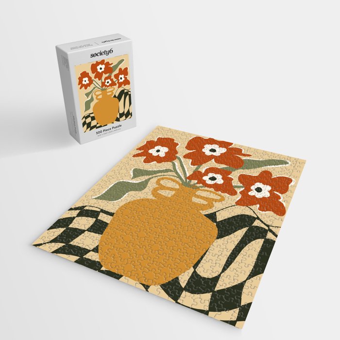 retro checkered flower pot Jigsaw Puzzle Gallery Image 2