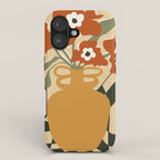 retro checkered flower pot iPhone Case Gallery Image 1