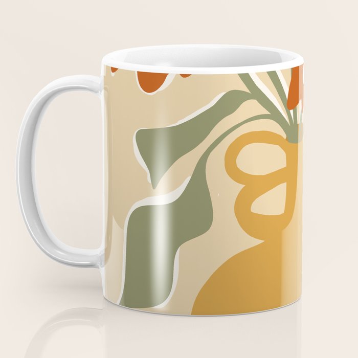 retro checkered flower pot Coffee Mug Gallery Image 3