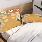 retro checkered flower pot Pillow Sham Gallery Image 2
