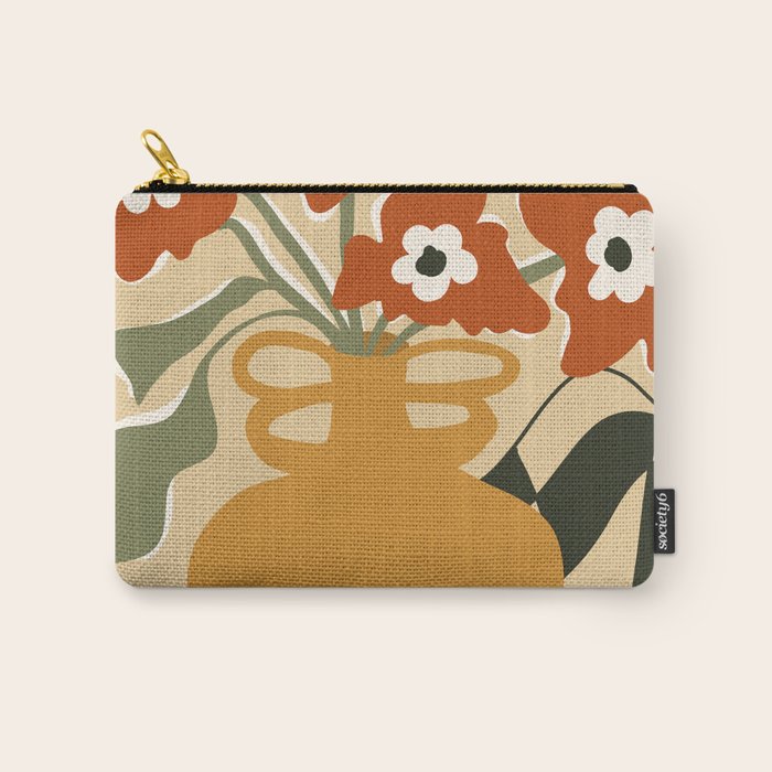 retro checkered flower pot Carry All Pouch Gallery Image 1