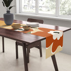 retro checkered flower pot Table Runner Gallery Image 2
