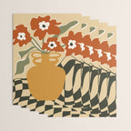 retro checkered flower pot Wrapping Paper Gallery Image 3