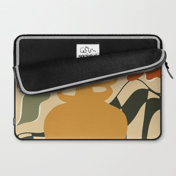 retro checkered flower pot Laptop Sleeve Gallery Image 2
