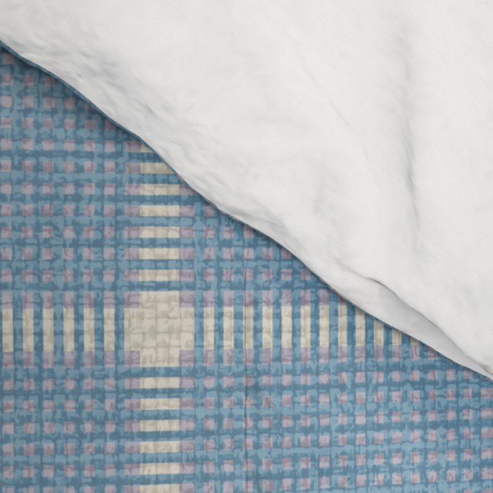 Cross Check Seaside Blue x Cream x Lavender Comforter Gallery Image 4