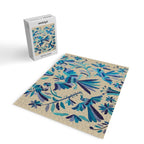 Blue otomi tenango mexican fabric birds and flower embroidery interior design Jigsaw Puzzle Gallery Image 2