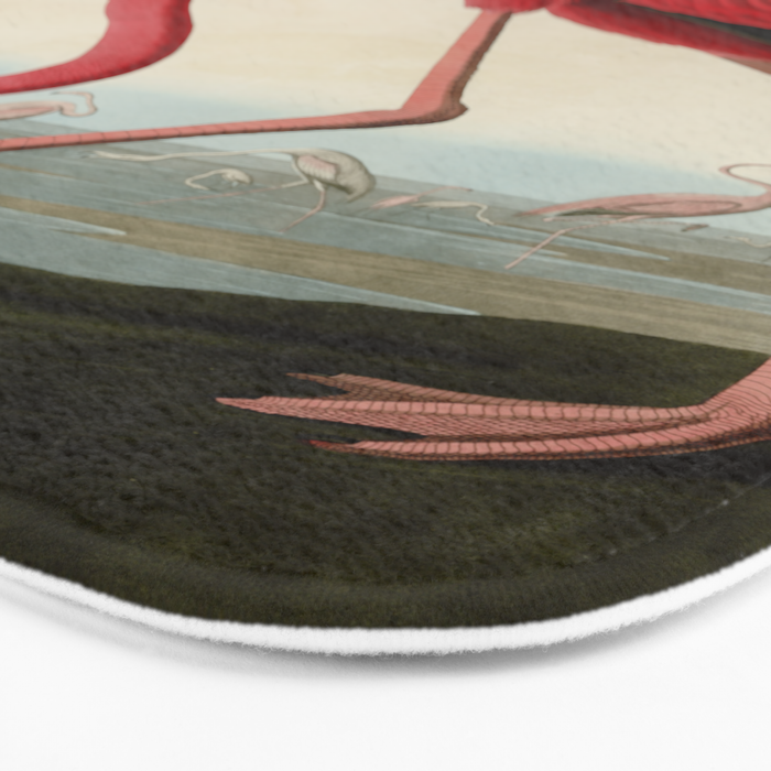American Flamingo by John James Audubon, Vintage Illustration Bath Mat Gallery Image 3