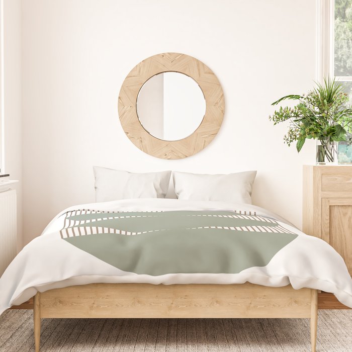 Lines and Shapes in Moss and Lilac Duvet Cover Gallery Image 3
