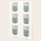 Lines and Shapes in Moss and Lilac Wallpaper Gallery Image 2