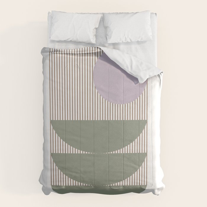 Lines and Shapes in Moss and Lilac Comforter Gallery Image 6
