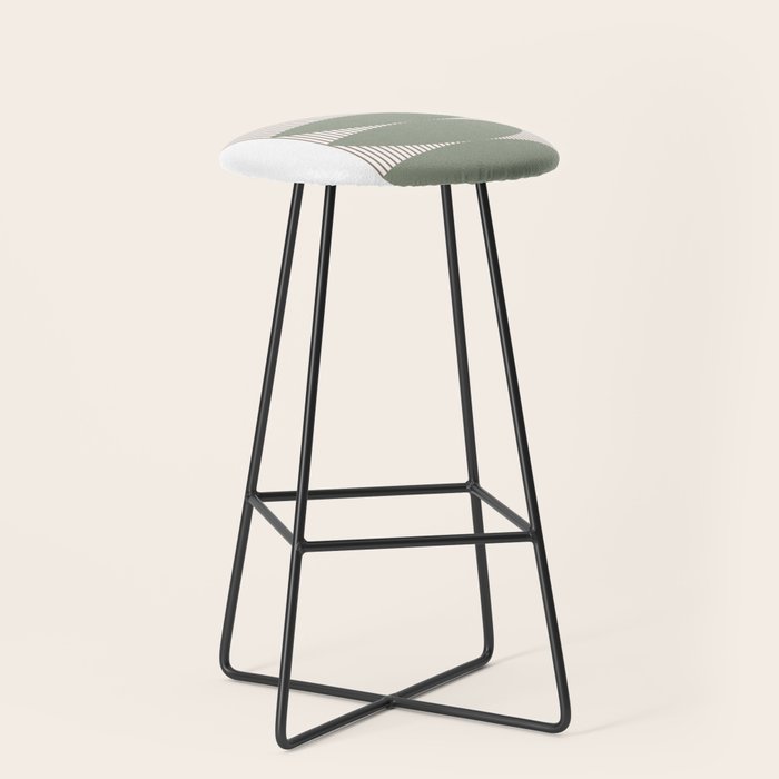 Lines and Shapes in Moss and Lilac Stool Gallery Image 1