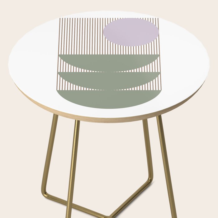 Lines and Shapes in Moss and Lilac Side Table Gallery Image 2