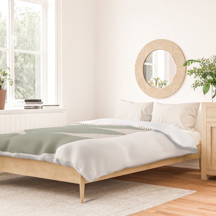 Lines and Shapes in Moss and Lilac Duvet Cover Gallery Image 2