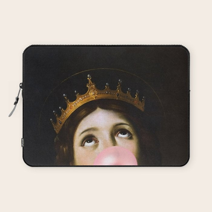 Bubblegum Queen Vintage Painting Altered Art Wall print Laptop Sleeve Gallery Image 1