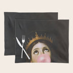 Bubblegum Queen Vintage Painting Altered Art Wall print Placemat Gallery Image 1