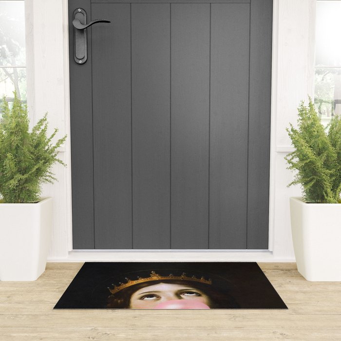 Bubblegum Queen Vintage Painting Altered Art Wall print Welcome Mat Gallery Image 3