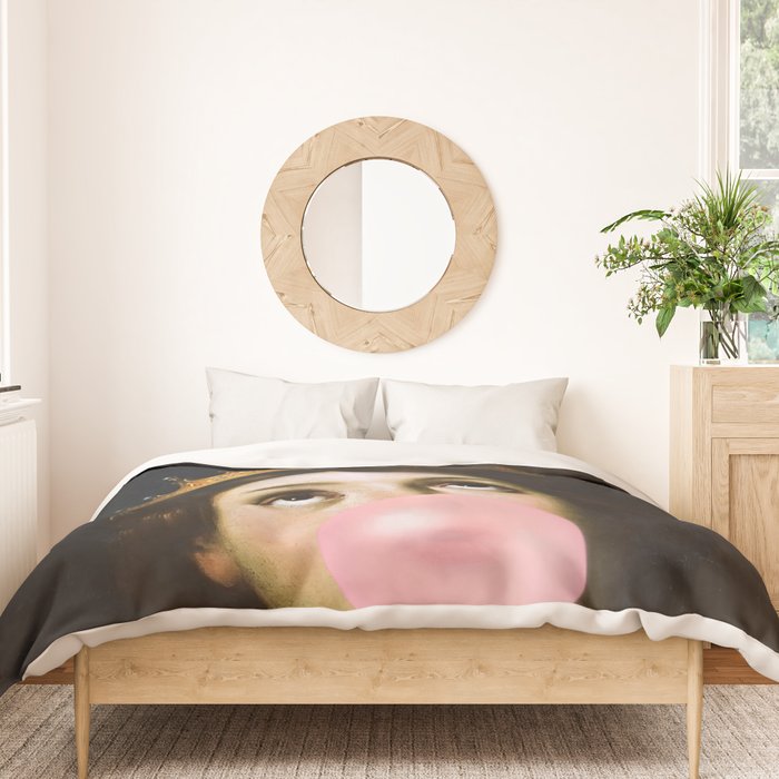 Bubblegum Queen Vintage Painting Altered Art Wall print Duvet Cover Gallery Image 3