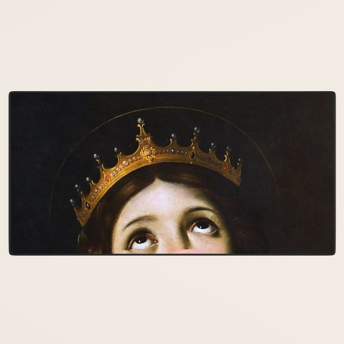 Bubblegum Queen Vintage Painting Altered Art Wall print Desk Mat Gallery Image 3