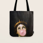 Bubblegum Queen Vintage Painting Altered Art Wall print Tote Bag Gallery Image 1