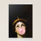 Bubblegum Queen Vintage Painting Altered Art Wall print Stationery Card Gallery Image 2
