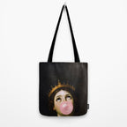 Bubblegum Queen Vintage Painting Altered Art Wall print Tote Bag Gallery Image 2