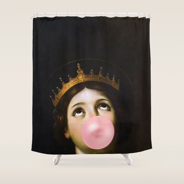 Bubblegum Queen Vintage Painting Altered Art Wall print Shower Curtain Gallery Image 1